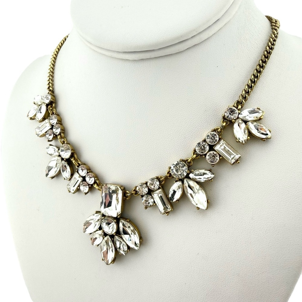 J. Crew Gold and Rhinestone Statement Necklace - Picture 7 of 8